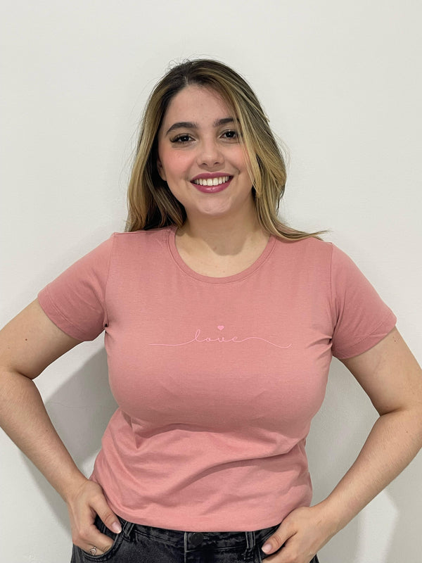 Camiseta Love – Rosa Delicado