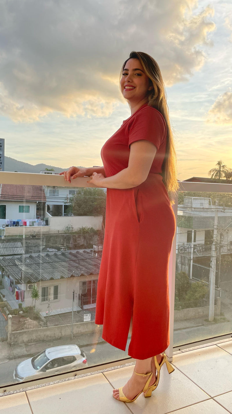Vestido Longo Vermelho Casual – Básico Chic