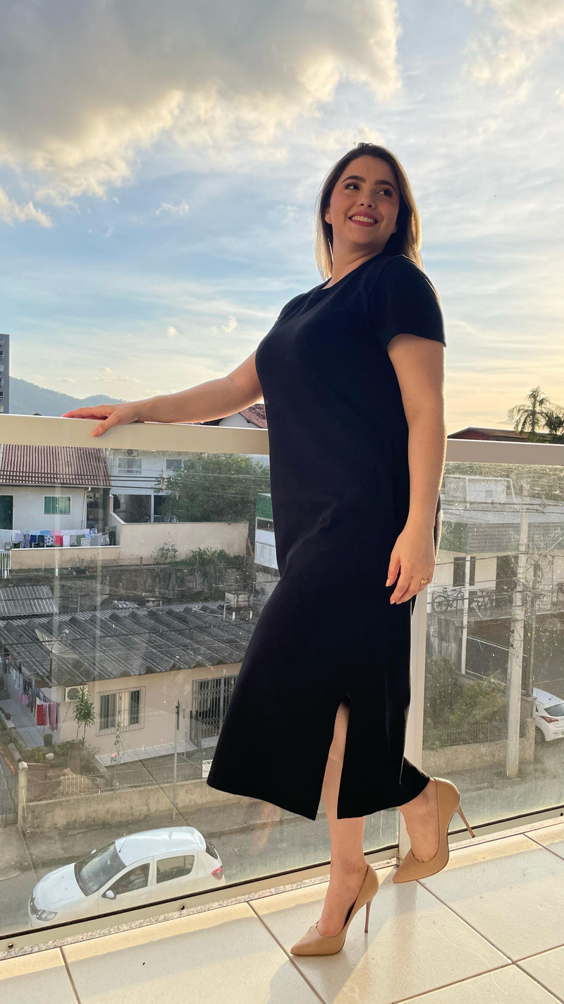 Vestido Longo Preto Casual – Básico Chic
