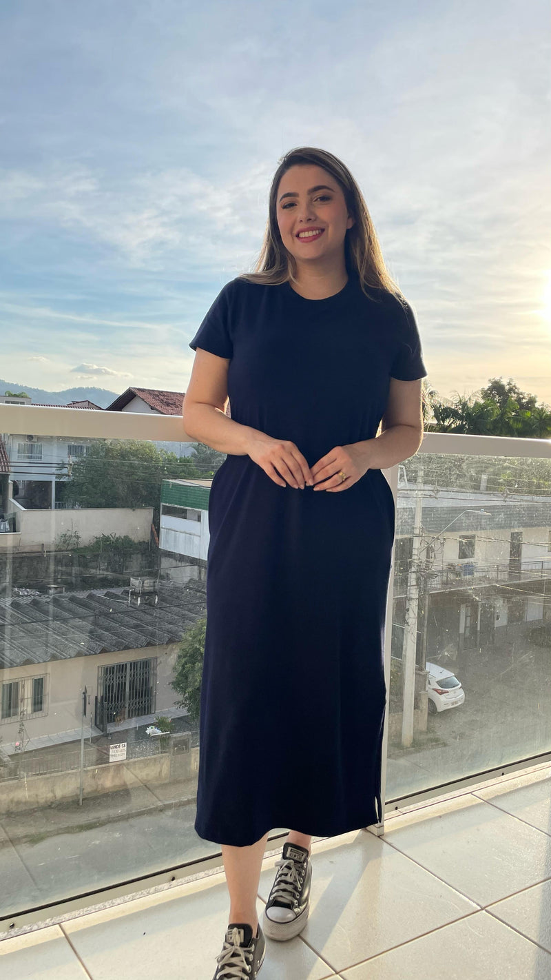 Vestido Longo Preto Casual – Básico Chic