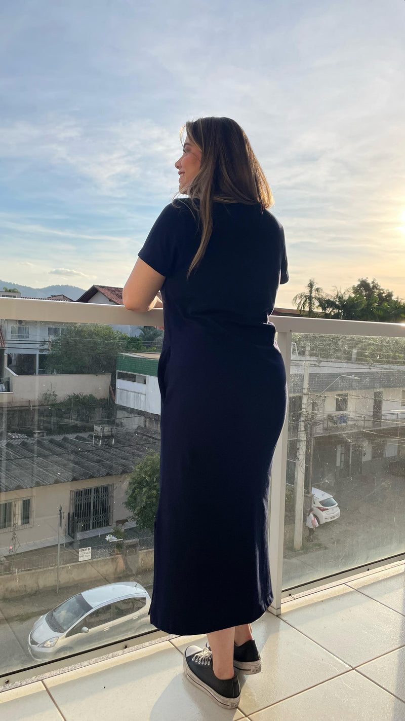 Vestido Longo Preto Casual – Básico Chic