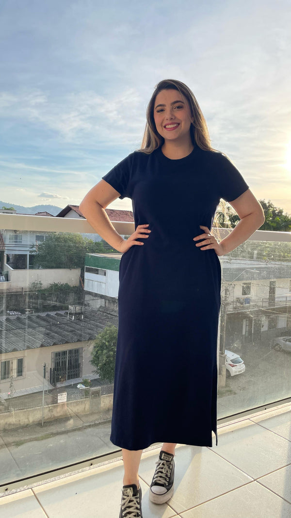 Vestido Longo Marinho Casual – Chic
