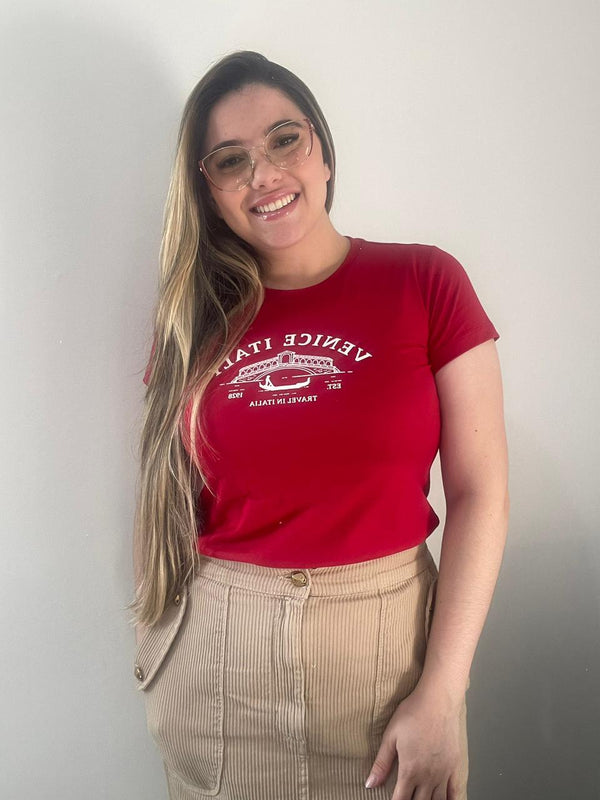 Camiseta Venice Italy - Vermelha