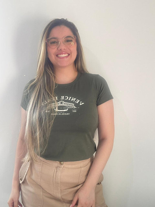 Camiseta Venice Italy - Verde Militar